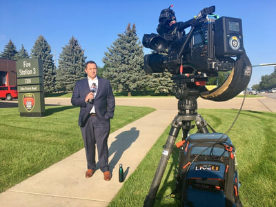 Photo: Paul Blume reporting live from Eden Prairie, MN