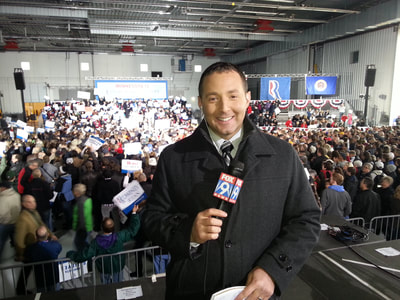 Photo: Paul Blume - live on scene at Vice Presidential candidate campaign rally, MSP Airport