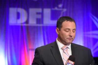 Photo: Paul Blume on Election Night at DFL Party Headquarters